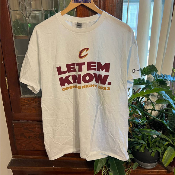 Gildan T-shirt XL Cleveland Cavaliers Let Em Know White 100% Cotton Unisex 2022 - Picture 3 of 10